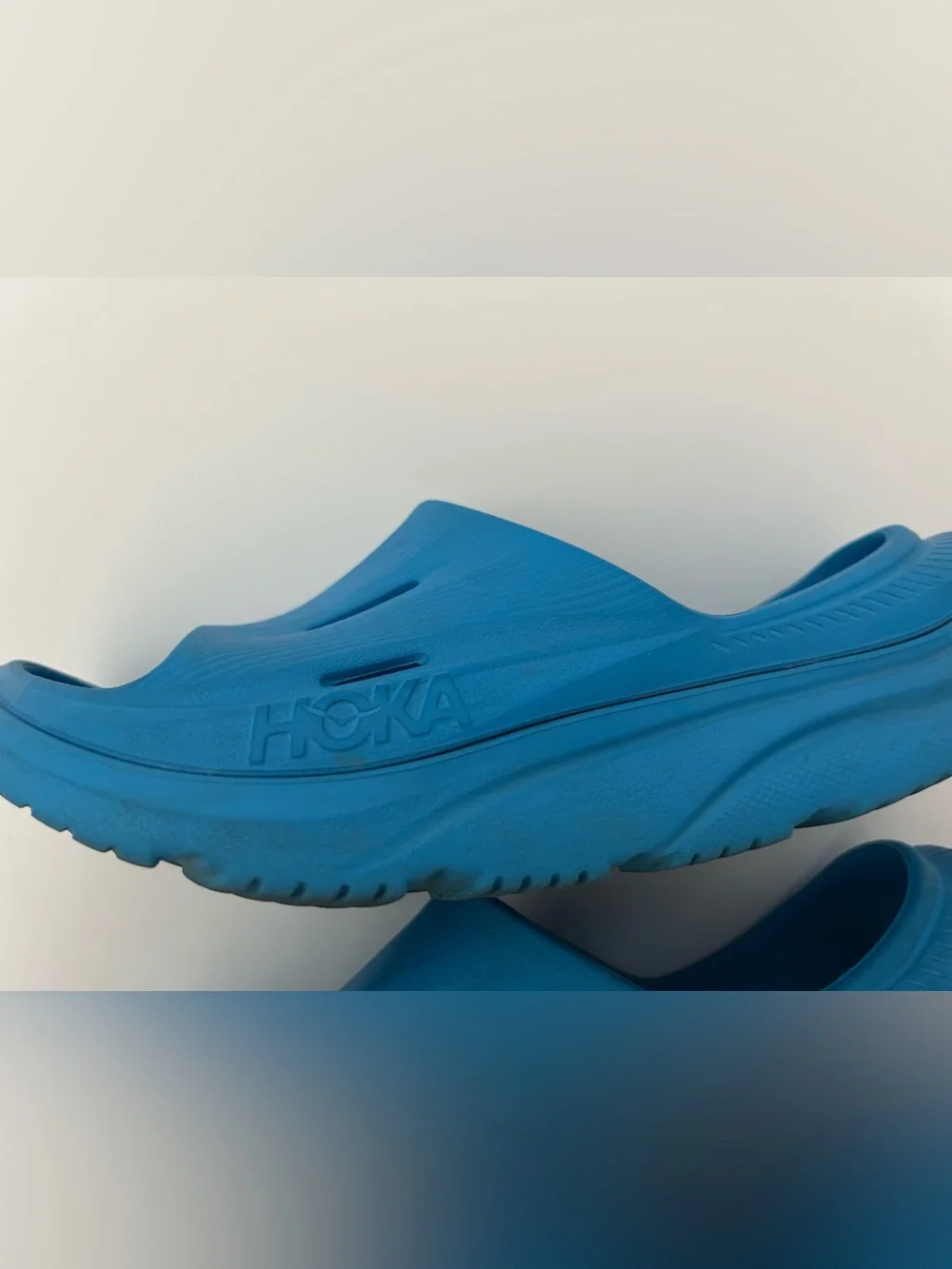 Hoka Ora Recovery Slide Youth Size 6 Blue Sandals Shoes Slip On Summer Pool $60
